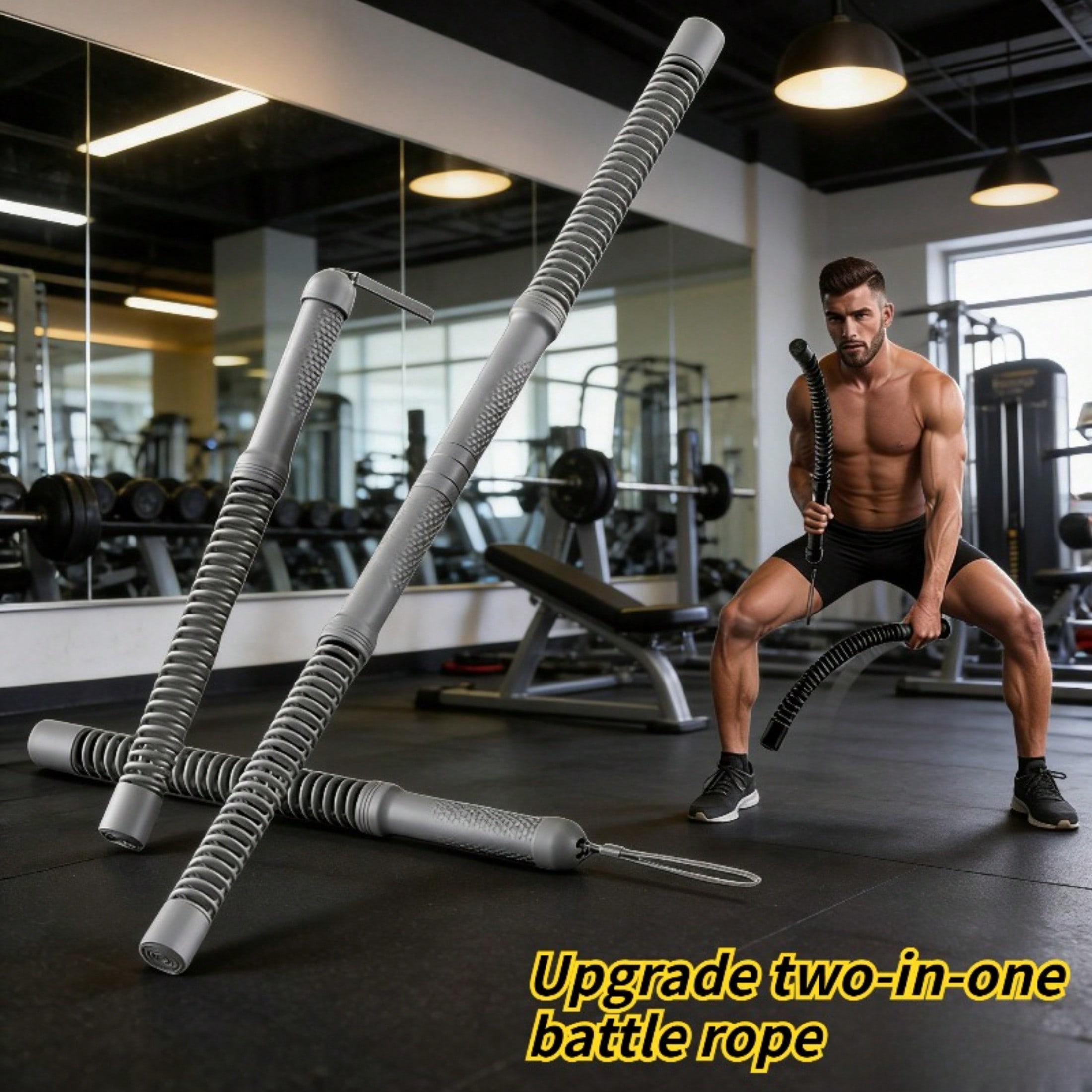 2-in-1 Cordless Battle Rope Po - Crossfit Workout Gear ulasan dan harga