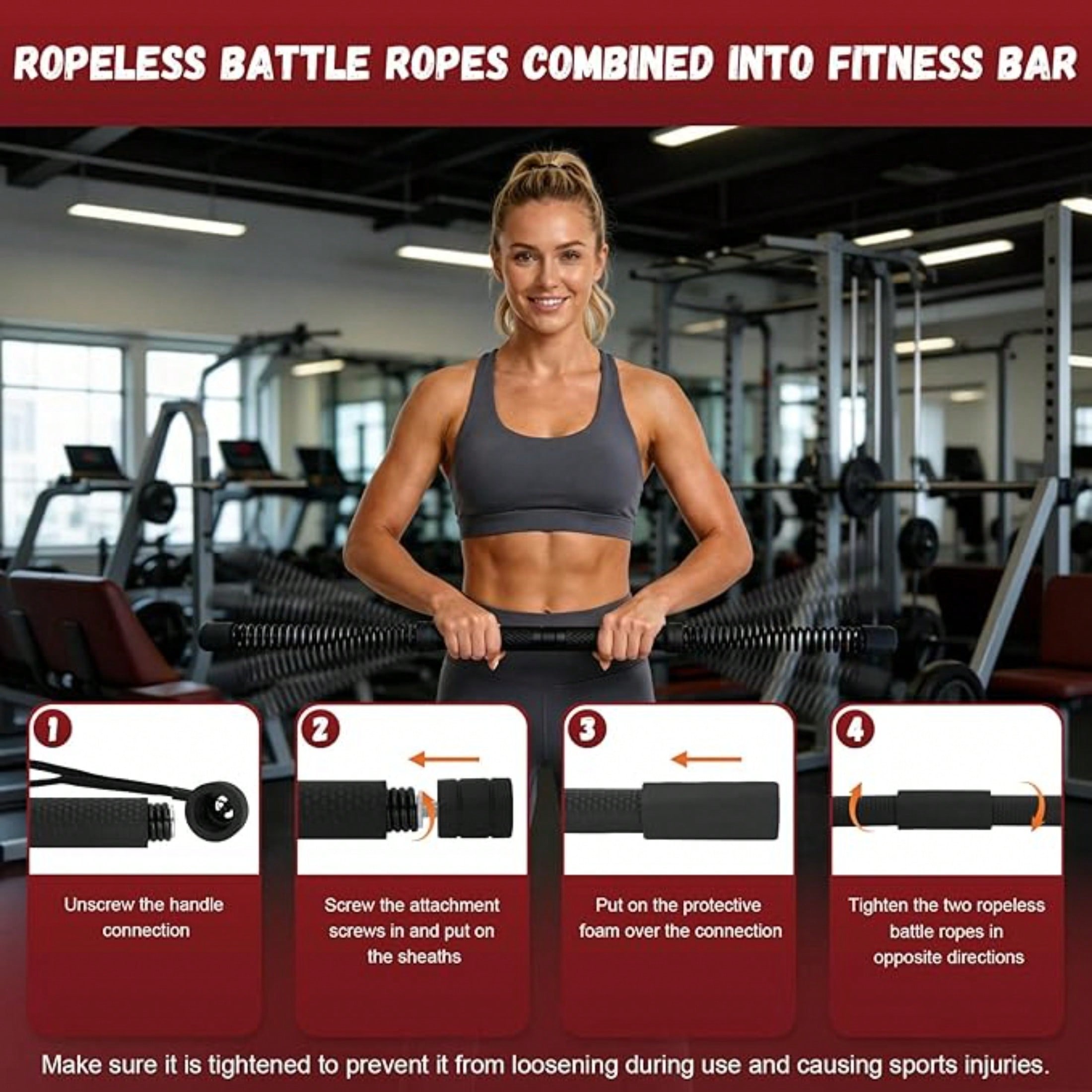 2-in-1 Cordless Battle Rope Po - Crossfit Workout Gear ulasan dan harga